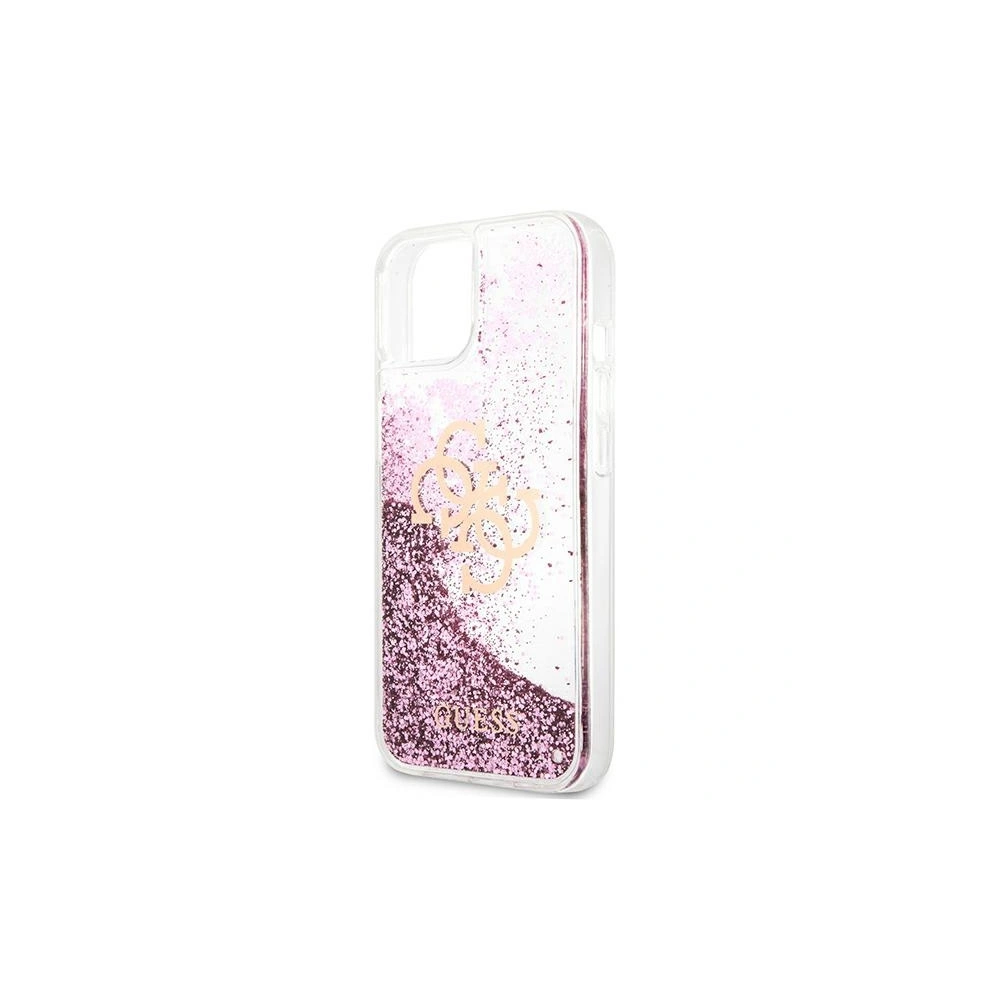 Etui Guess GUHCP13SLG4GPI Apple iPhone 13 mini różowy/pink hardcase 4G Big Liquid Glitter
