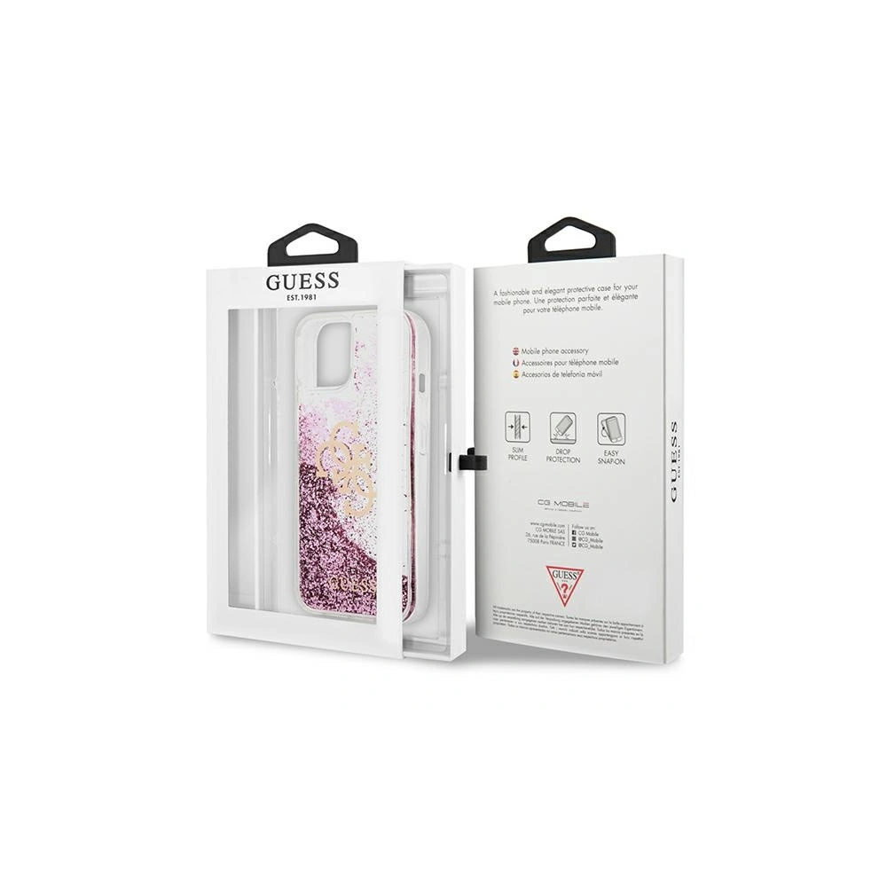 Etui Guess GUHCP13SLG4GPI Apple iPhone 13 mini różowy/pink hardcase 4G Big Liquid Glitter