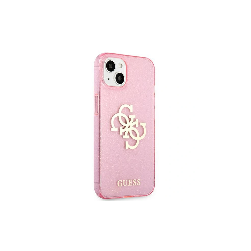 Etui Guess GUHCP13SPCUGL4GPI Apple iPhone 13 mini różowy/pink hard case Glitter 4G Big Logo