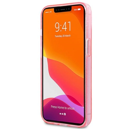 Kup Guess Apple Tasche GUHCP13SPCUGL4GPI iPhone 13 mini rosa/rosa Hartschale Glitter 4G Big Logo - GUE1431PNK - {ean13} - Sklep Home Screen