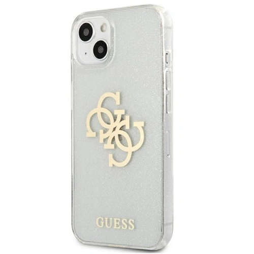 Kup Guess Apple Case GUHCP13SPCUGL4GTR iPhone 13 mini transparentes Hartschalenetui Glitter 4G Big Logo - GUE1432CL - {ean13} - Sklep Home Screen
