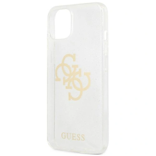 Kup Guess Apple Case GUHCP13SPCUGL4GTR iPhone 13 mini transparentes Hartschalenetui Glitter 4G Big Logo - GUE1432CL - {ean13} - Sklep Home Screen