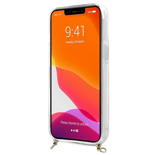 Buy Guess GUHCP13XKC4GBGO Apple iPhone 13 Pro Max Transparent hardcase 4G Brown Strap Gold Chain - GUE1433CL - {ean13} - Home Screen Store Europe
