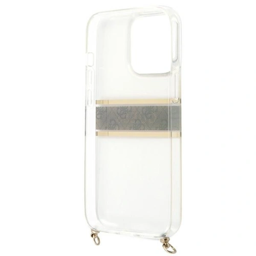 Buy Guess GUHCP13XKC4GBGO Apple iPhone 13 Pro Max Transparent hardcase 4G Brown Strap Gold Chain - GUE1433CL - {ean13} - Home Screen Store Europe
