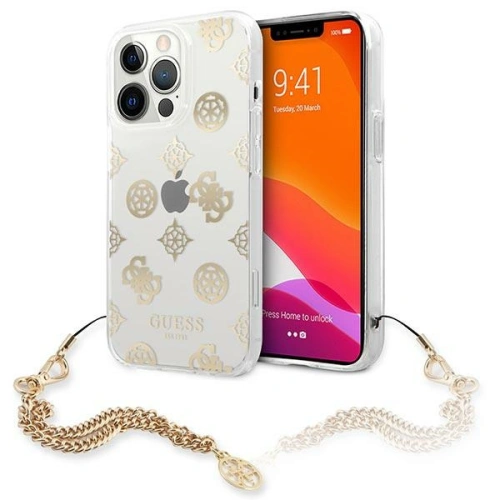 Kup Etui Guess GUHCP13XKSPEGO Apple iPhone 13 Pro Max auriu/gold hardcase Colecția Peony Chain - GUE1434GLD - {ean13} - Sklep Home Screen