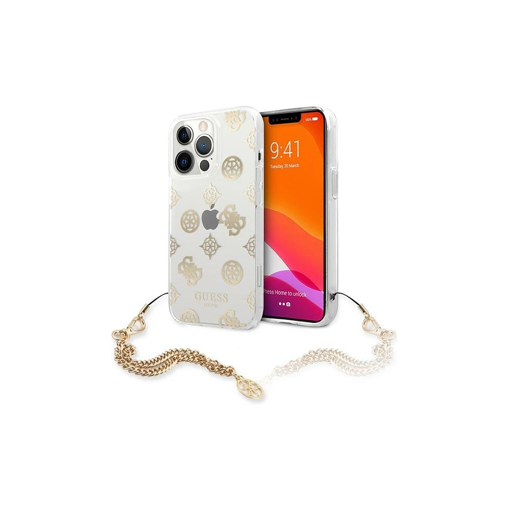 Etui Guess GUHCP13XKSPEGO Apple iPhone 13 Pro Max złoty/gold hardcase Peony Chain Collection