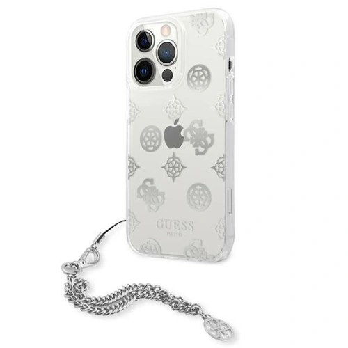 Kup Guess Apple Tasche GUHCP13XKSPESI iPhone 13 Pro Max silber/silberne Hartschale Peony Chain Collection - GUE1435SLV - {ean13} - Sklep Home Screen