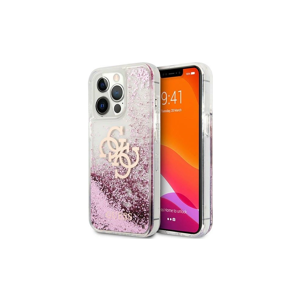 Etui Guess GUHCP13XLG4GPI Apple iPhone 13 Pro Max różowy/pink hardcase 4G Big Liquid Glitter