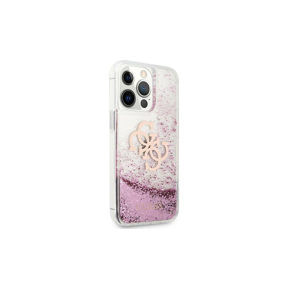 Etui Guess GUHCP13XLG4GPI Apple iPhone 13 Pro Max różowy/pink hardcase 4G Big Liquid Glitter