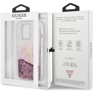 Etui Guess GUHCP13XLG4GPI Apple iPhone 13 Pro Max różowy/pink hardcase 4G Big Liquid Glitter