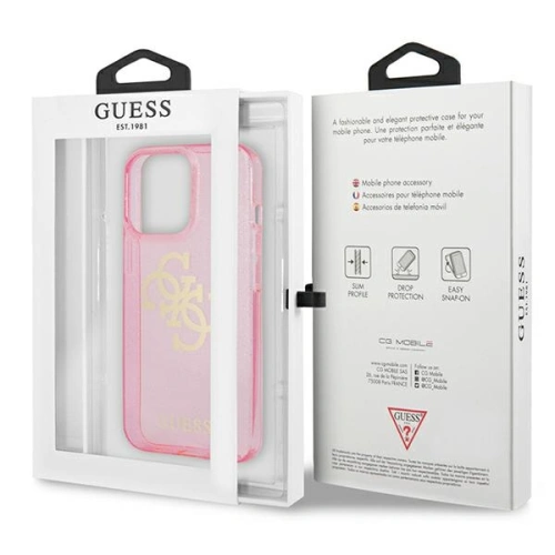Kup Etui Guess GUHCP13XPCUGL4GPI Apple iPhone 13 Pro Max różowy/pink hard case Glitter 4G Big Logo - GUE1438PNK - {ean13} - Sklep Home Screen