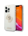 Guess Apple Gehäuse GUHCP13XPCUGL4GTR iPhone 13 Pro Max transparentes Hartschalengehäuse Glitter 4G Big Logo