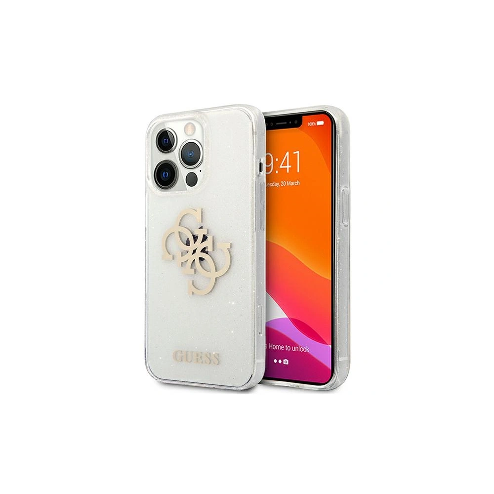 Etui Guess GUHCP13XPCUGL4GTR Apple iPhone 13 Pro Max transparent hard case Glitter 4G Big Logo