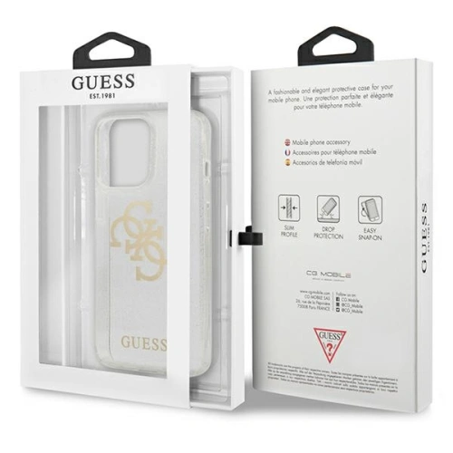Kup Guess Apple Gehäuse GUHCP13XPCUGL4GTR iPhone 13 Pro Max transparentes Hartschalengehäuse Glitter 4G Big Logo - GUE1439CL - {ean13} - Sklep Home Screen