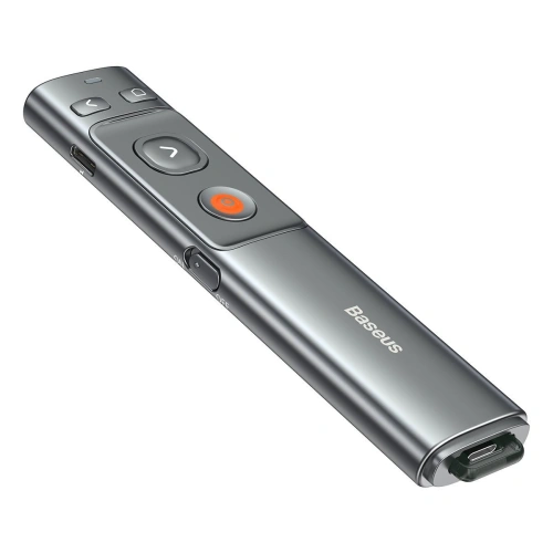 Kup Controler multifuncțional Baseus Orange Dot pentru prezentări, cu indicator laser, reîncărcabil (gri) - BSU2898GRY - {ean13} - Sklep Home Screen