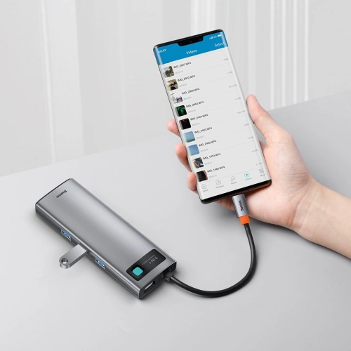 Buy Hub 9in1 Baseus Metal Gleam Series, USB-C to 3x USB 3.0 + HDMI + USB-C PD + Ethernet RJ45 + microSD/SD + VGA - BSU2899 - {ean13} - Home Screen Store Europe