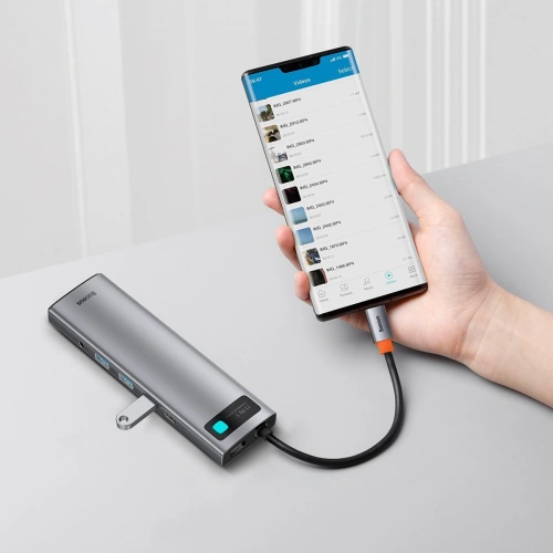 Kup Hub 11w1 Baseus Metal Gleam Series, USB-C na 3x USB 3.0 + 2x HDMI + USB-C PD + Ethernet RJ45 + microSD/SD + VGA + AUX - BSU2900 - {ean13} - Sklep Home Screen