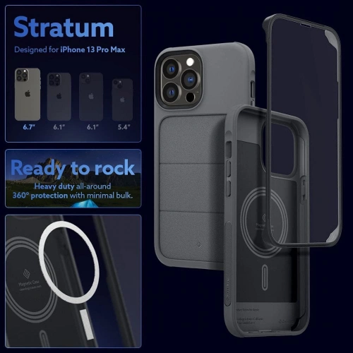 Kup Etui Caseology Stratum MagSafe Apple iPhone 13 Pro Max Gri cenușiu - CSL031GRY - {ean13} - Sklep Home Screen