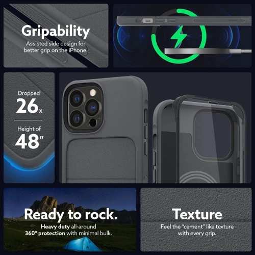 Kup Etui Caseology Stratum MagSafe Apple iPhone 13 Pro Max Gri cenușiu - CSL031GRY - {ean13} - Sklep Home Screen