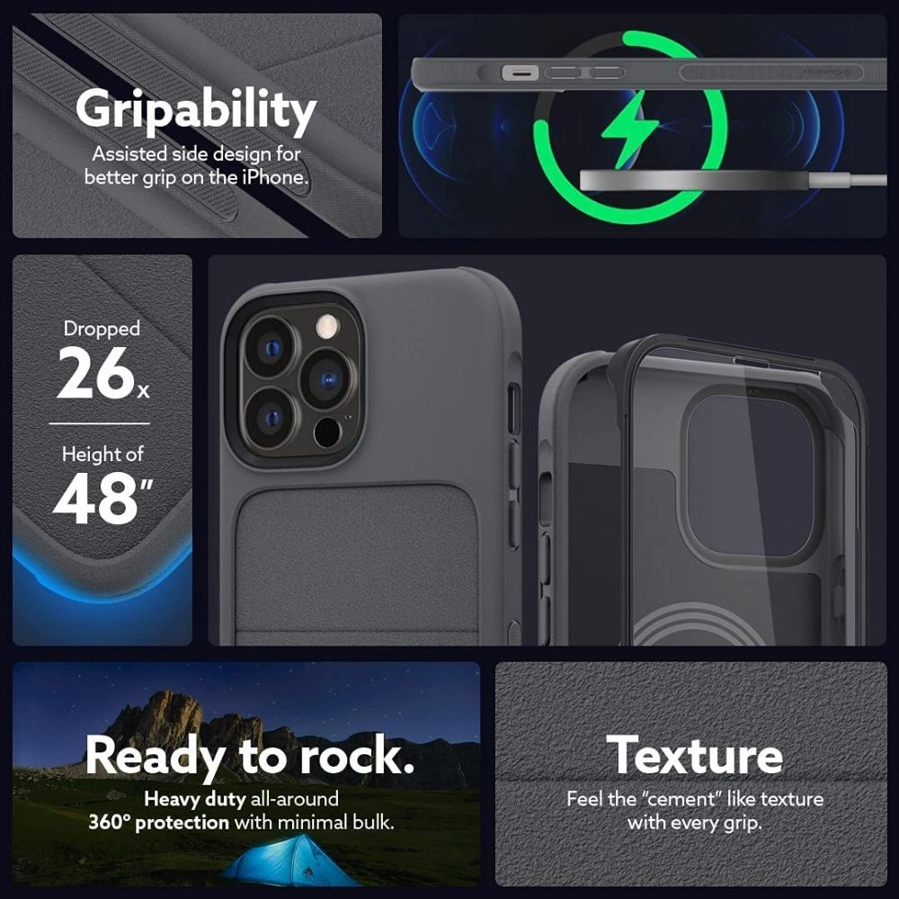 Etui Caseology Stratum MagSafe Apple iPhone 13 Pro Max Ash Grey