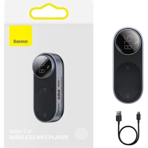 Kup Transmiter FM Baseus Solar Car, Bluetooth 5.0, TF, AUX (czarny) - BSU2901BLK - {ean13} - Sklep Home Screen
