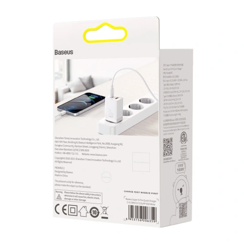 Kup Ładowarka sieciowa Baseus Super Si Pro Quick Charger USB + USB-C 30W (biała) - BSU2902WHT - {ean13} - Sklep Home Screen