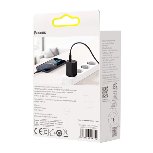 Kup Síťová nabíječka Baseus Super Si Pro Quick Charger USB + USB-C 30W (černá) - BSU2903BLK - {ean13} - Sklep Home Screen