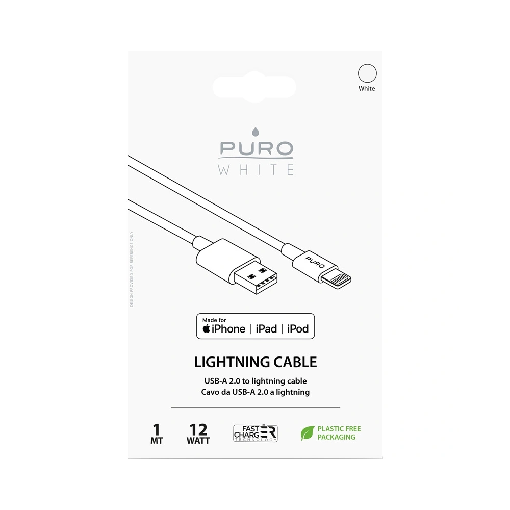 Kabel PURO White USB / Lightning MFi 1m (biały)
