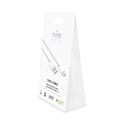 Kup PURO Weißes USB-A / USB-C Kabel 1m (weiß) - PUR517WHT - {ean13} - Sklep Home Screen