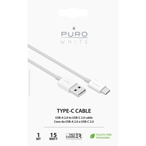 Kup PURO Weißes USB-A / USB-C Kabel 1m (weiß) - PUR517WHT - {ean13} - Sklep Home Screen