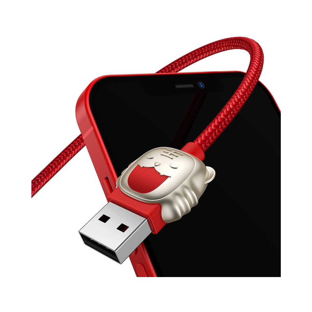 Kabel USB 3w1 Baseus Year of the Tiger, USB do micro USB / USB-C / Lightning, 3.5A, 1.2m (czerwony)