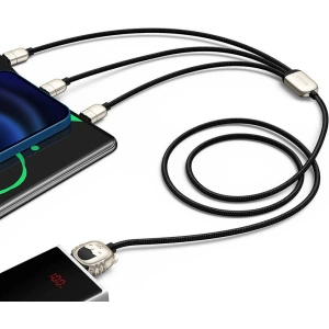 Kabel USB 3w1 Baseus Year of the Tiger, USB do micro USB / USB-C / Lightning, 3.5A, 1.2m (czarny)