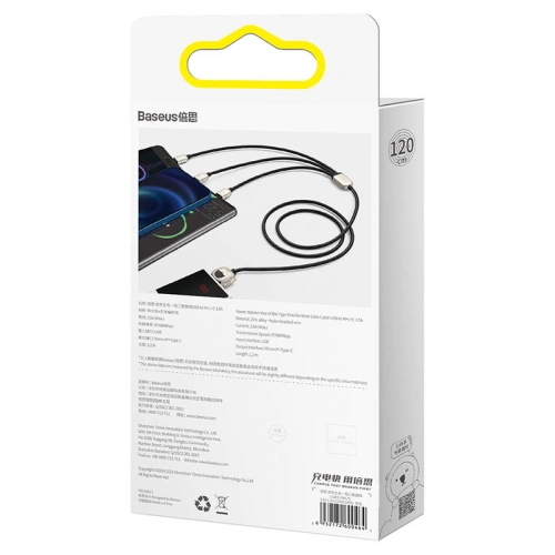 Kup Baseus 1.2m USB 3-in-1 Kabel Year of the Tiger, USB zu micro USB / USB-C / Lightning, 3.5A, (schwarz) - BSU2913BLK - {ean13} - Sklep Home Screen