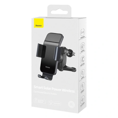 Buy Baseus solar gravitational car phone holder (black) - BSU2915BLK - {ean13} - Home Screen Store Europe