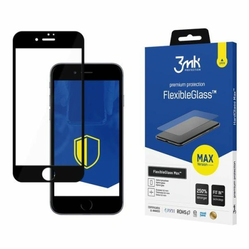 Kup Hibrid üveg 3MK FlexibleGlass Max Apple iPhone SE 2022/SE 2020/8/7 fekete - 3MK2315BLK - {ean13} - Sklep Home Screen