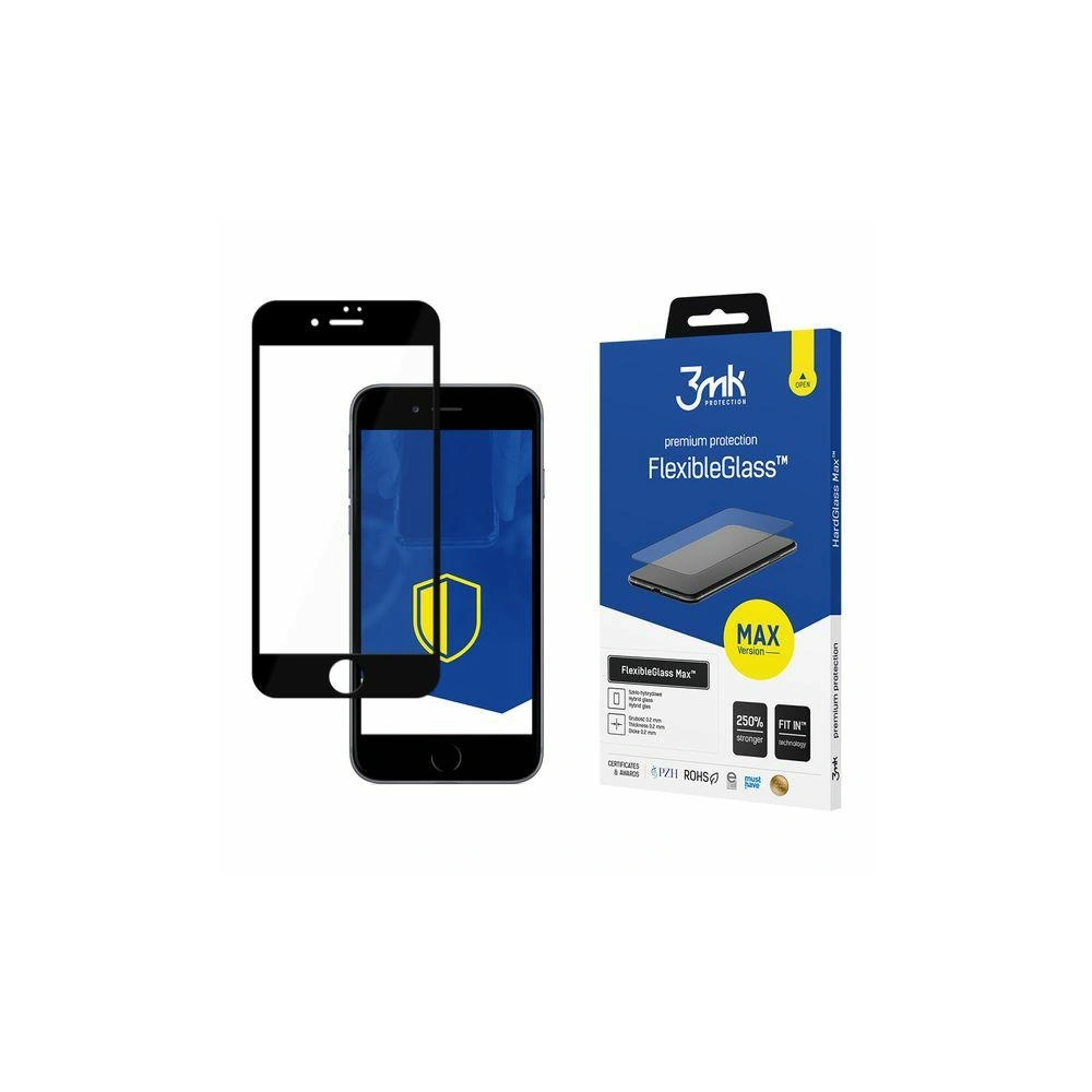 Szkło hybrydowe 3MK FlexibleGlass Max Apple iPhone SE 2022/SE 2020/8/7 czarne