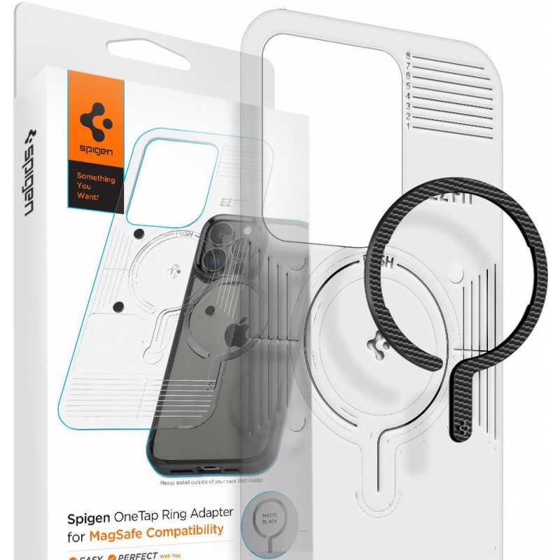 Buy Adapter Spigen OneTap Magnetic MagSafe Ring Carbon - 8809811854527 - SPN1995CRB - Homescreen.pl