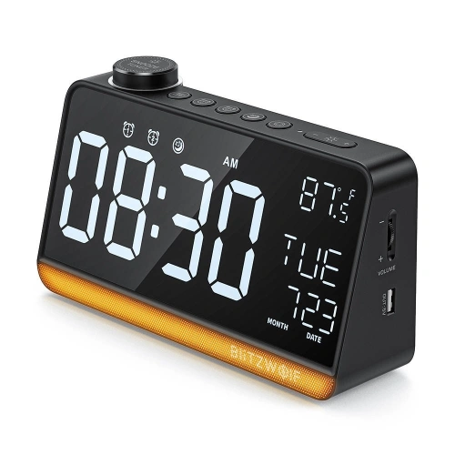 Kup BlitzWolf Radiowecker BW-LAC1 (schwarz) - BLZ395BLK - {ean13} - Sklep Home Screen