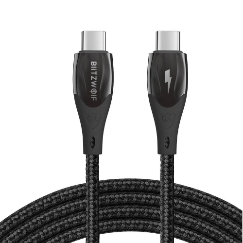 Kup Kabel USB-C do USB-C BlitzWolf BW-FC1, 96W, 5A, 1.8m (černý) - BLZ399BLK - {ean13} - Sklep Home Screen