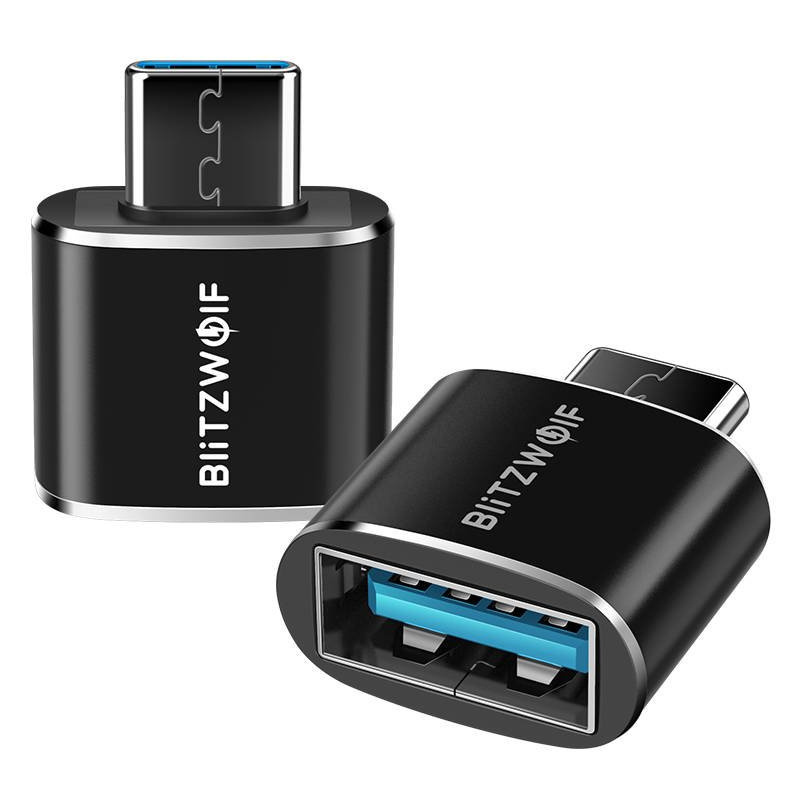 Buy Blitzwolf BW-A4 USB to USB-C, Adapter OTG (Black) - 5907489606912 - BLZ405BLK - Homescreen.pl