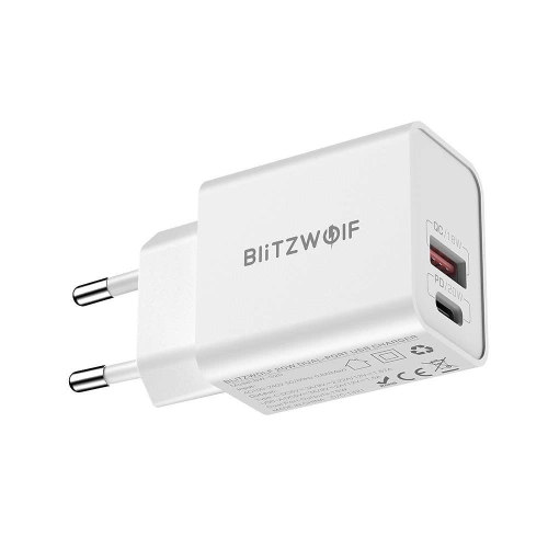 Kup Síťová nabíječka Blitzwolf BW-S20, USB, USB-C, 20W (bílá) - BLZ414WHT - {ean13} - Sklep Home Screen