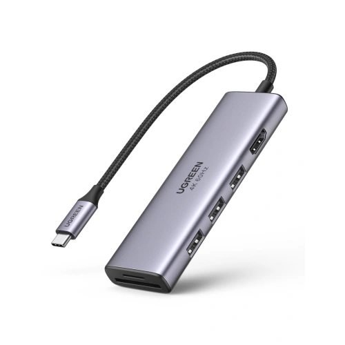 Kup 5-in-1-Adapter UGREEN CM511 Hub USB-C auf 3 Anschlüsse USB3.0 + HDMI + TF/SD (grau) - UGR1078GRY - {ean13} - Sklep Home Screen