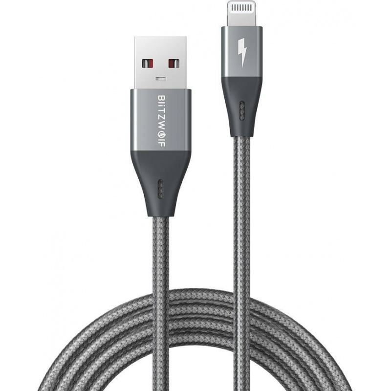 Buy Cable Lightning BlitzWolf BW-MF10 Pro, MFI, 2.4A, 1.8m (gray) - 5907489606905 - BLZ422GRY - Homescreen.pl