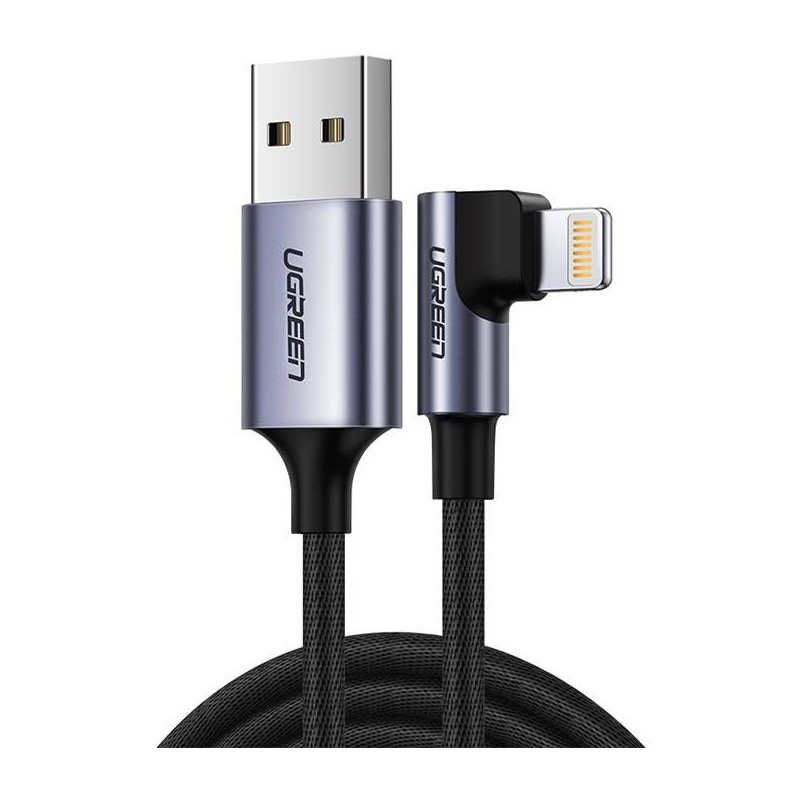 Buy UGREEN US299 USB to Lightning angled cable, MFi, 1m (black) - 6957303865215 - UGR1085BLK - Homescreen.pl