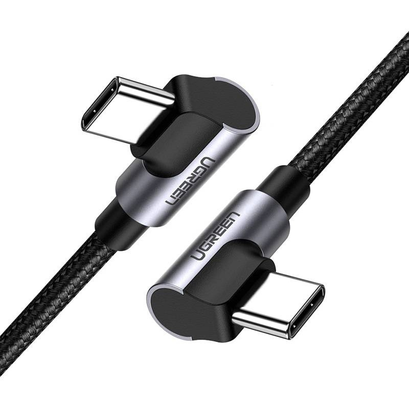 Buy USB-C to USB-C Angled Cable UGREEN US323, PD, 3A 60W, 1m (Black) - 6957303875290 - UGR1088BLK - Homescreen.pl