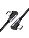 USB-C auf USB-C abgewinkeltes Kabel UGREEN US323, PD, 3A 60W, 2m (schwarz)