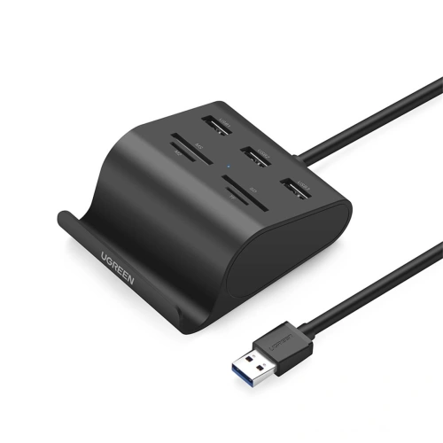 Kup 5-in-1 UGREEN Adapter US156, USB-Hub auf 3x USB 3.0 + Kartenleser (schwarz) - UGR1102BLK - {ean13} - Sklep Home Screen