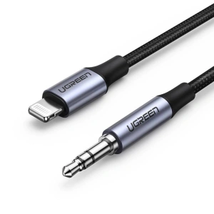 Kabel lightning UGREEN US315 do mini jack 3.5mm AUX, MFi, 1m (czarny)