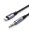 Kabel lightning UGREEN US315 do mini jack 3.5mm AUX, MFi, 1m (černý)