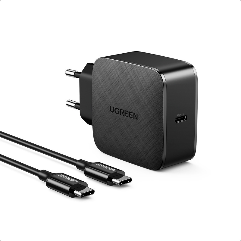 Buy Wall charger UGREEN CD217, 65W, USB-C (black) + USB-C to USB-C cable, 2m (black) - 6957303841561 - UGR1112BLK - Homescreen.pl